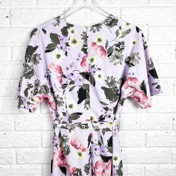 FRENCH CONNECTION Amoise Crepe Lavender Frost Floral Maxi Wrap Dress - Picture 4 of 10